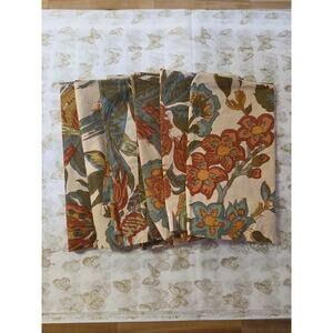 Pottery Barn 100% Cotton Napkins Floral Mix 20”x20” Set Of 6 Thanksgiving Fall